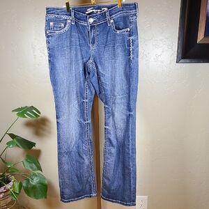 Seven7 Luxe Blue Slim Boot Cut Jeans with Classic Style Size 16